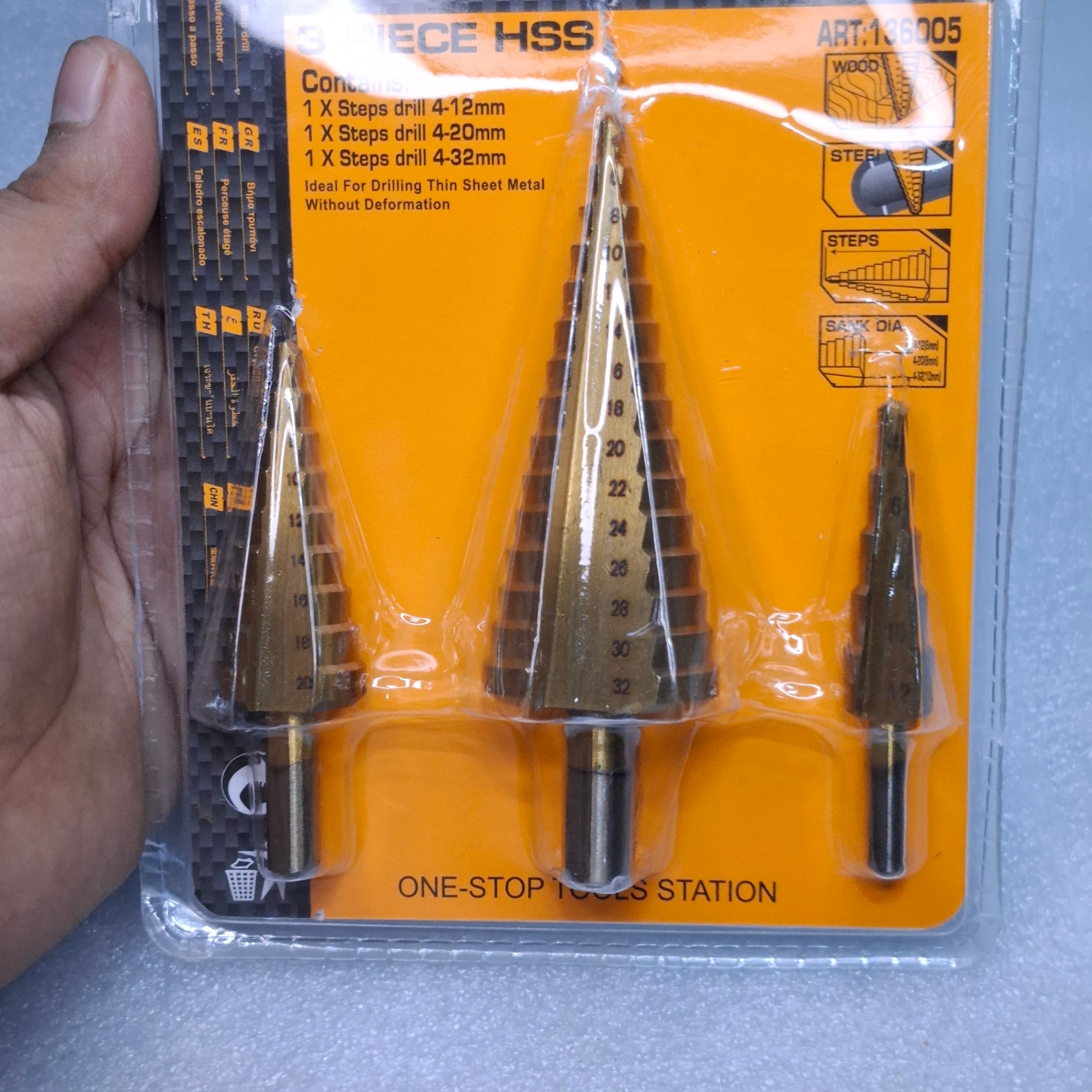 Step drill bits 4mm - 32mm