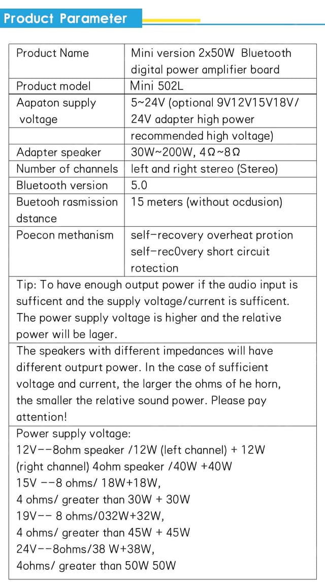 ZK-502L 50Wx2 Digital Bluetooth Audio Amplifier_img_2