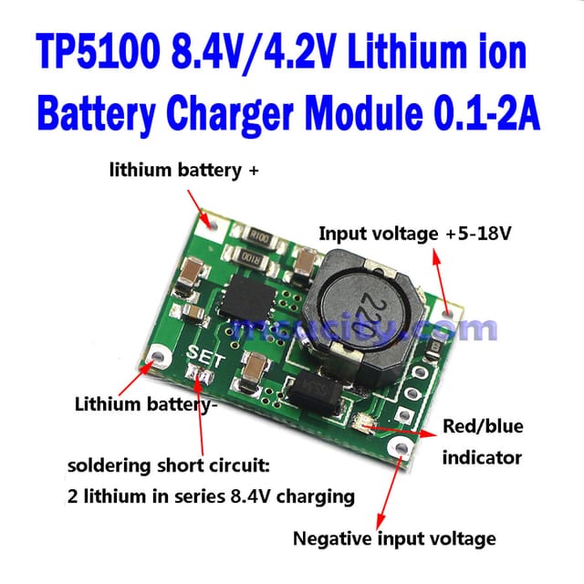 TP5100 Single or 2 Cells Lithium ion Battery Charger Module 2A 4.2V & 8.4V_img_2