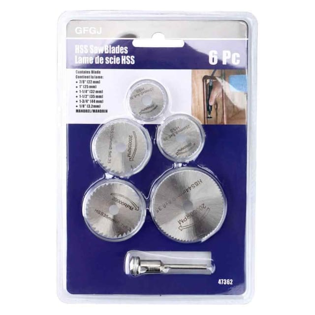 5pcs HSS Saw Blades + 1pc Extension Rod, Rotary Tool Set Circular Wood Cutting Saw Blade Discs_img_1