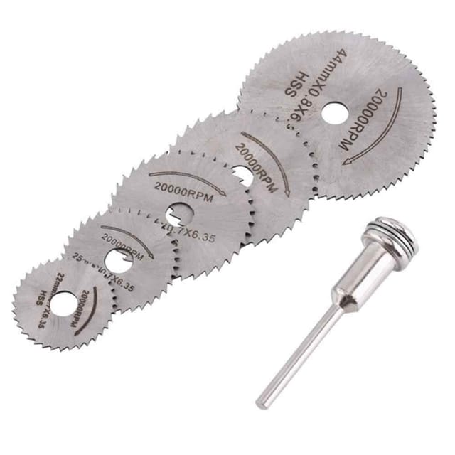 5pcs HSS Saw Blades + 1pc Extension Rod, Rotary Tool Set Circular Wood Cutting Saw Blade Discs_img_3