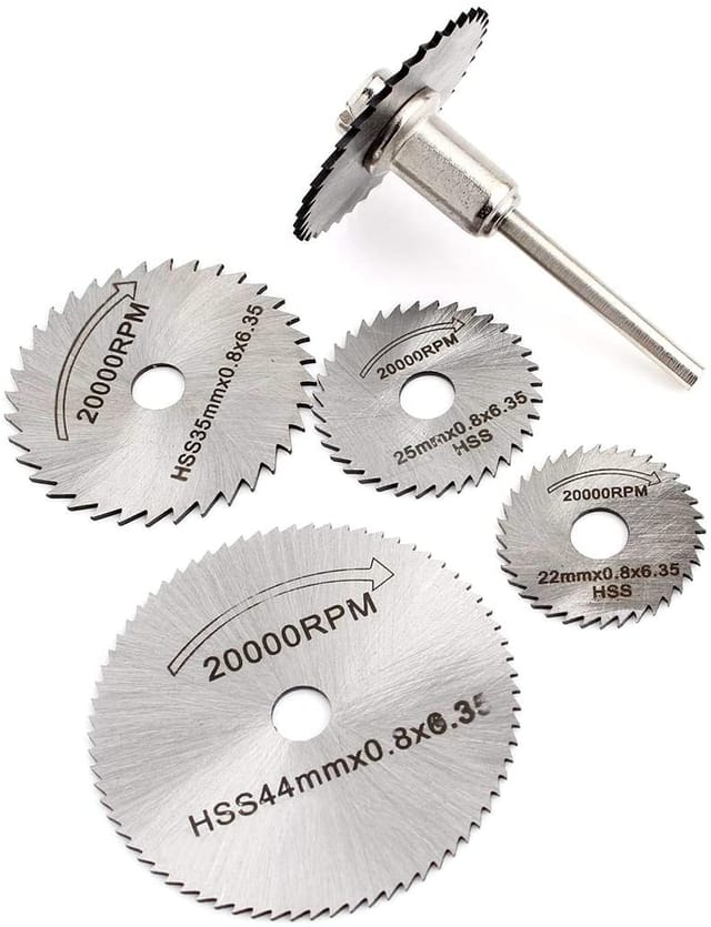5pcs HSS Saw Blades + 1pc Extension Rod, Rotary Tool Set Circular Wood Cutting Saw Blade Discs_img_4