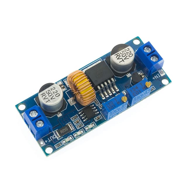 XL4015 DC-DC step-down buck converter module. This type of module is used to convert a higher DC voltage to a lower, adjustable DC voltage._img_0