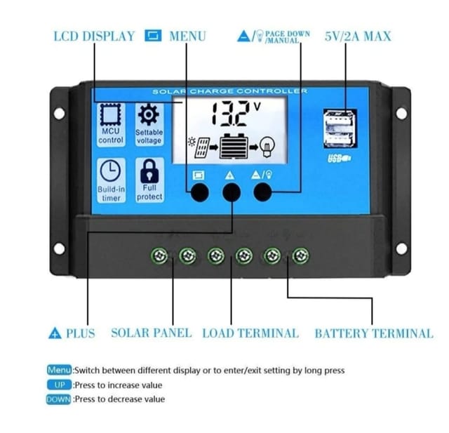 Solar Charging Controller, 12V-24V, 10A_img_1
