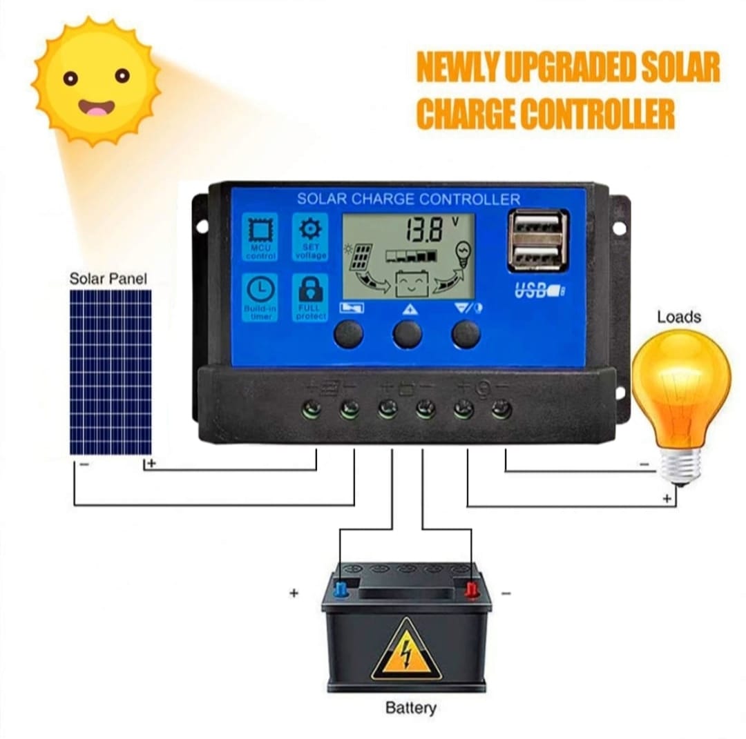 Solar Charging Controller, 12V-24V, 10A
