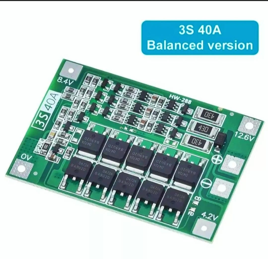3S 12.6V 18650 lithium Battery Protection Board (BMS) Balanced Version 40A current