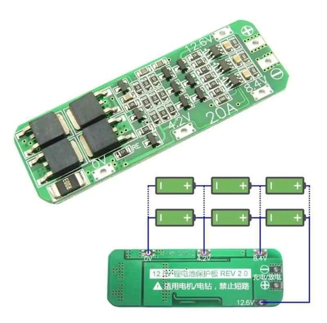 3S 20A Lithium Battery Protection Board BMS)_ 18650 Charger  BMS Protection Board 12.6V Cell_img_0