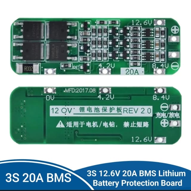 3S 20A Lithium Battery Protection Board BMS)_ 18650 Charger  BMS Protection Board 12.6V Cell_img_1