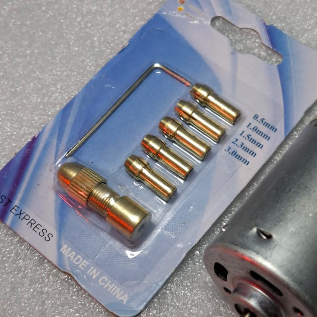 Motor + Mini Drill Chak 0.5mm - 3 mm_img_1