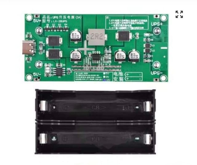 Mini UPS Type-C 15W 3A 18650 Lithium Battery Charger Module DC-DC Step Up Booster Fast Charge UPS Power Supply 12V_img_1