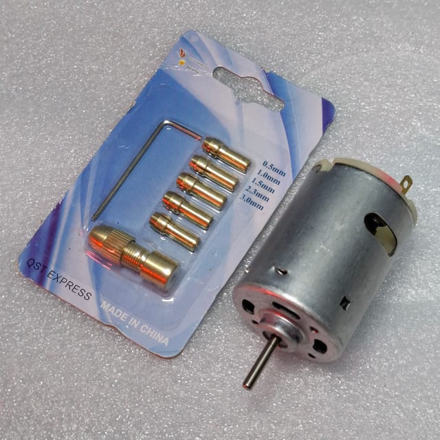 Motor + Mini Drill Chak 0.5mm - 3 mm_img_0